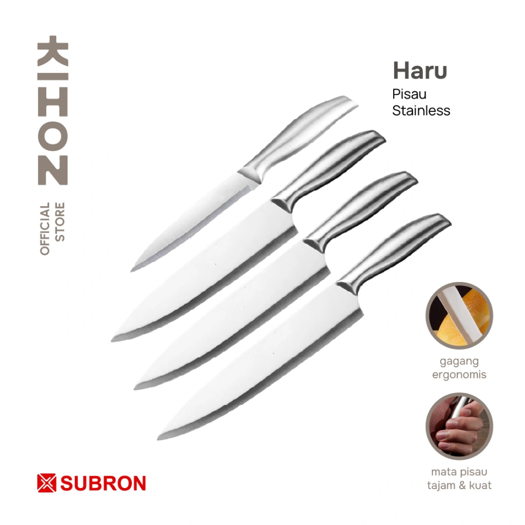 KIHON HARU Pisau Dapur Stainless Steel Tajam Kuat Potong Buah Sayur Daging Serbaguna Kitchen Knife 23cm 28cm 30cm 32cm SUBRON