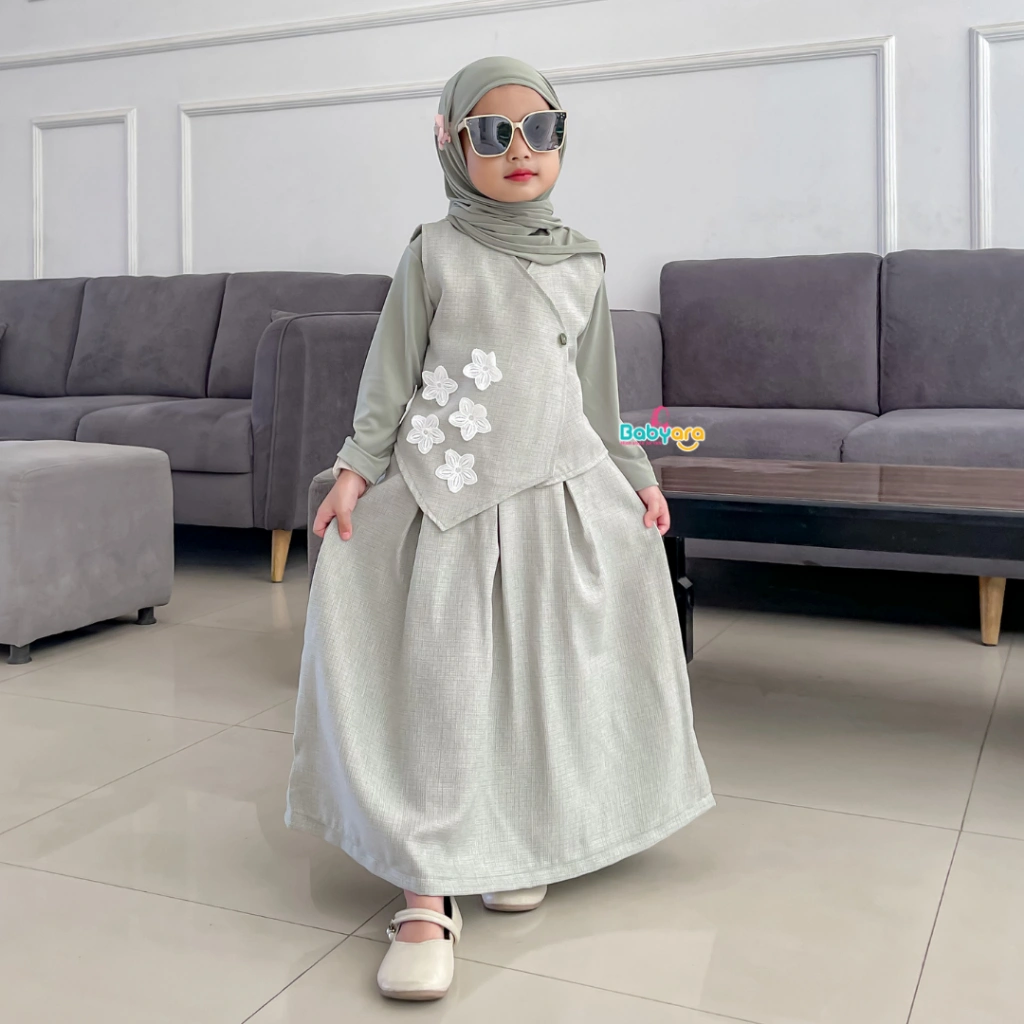 Ritsuki Oneset/pakaian fashion anak perempuan/setelan stelan anak perempuan/cardigan kardigan anak perempuan/vest anak/outer rompi rajut anak/vest rajut outer anak perempuan import/baju import anak perempuan/oneset anak perempuan import korea/babyara.id