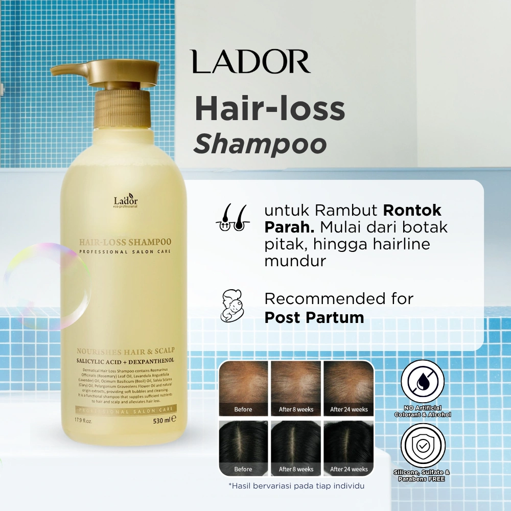 Lador Hair Loss Shampoo 530mL | Kulit kepala Normal | Rontok Parah | Postpartum