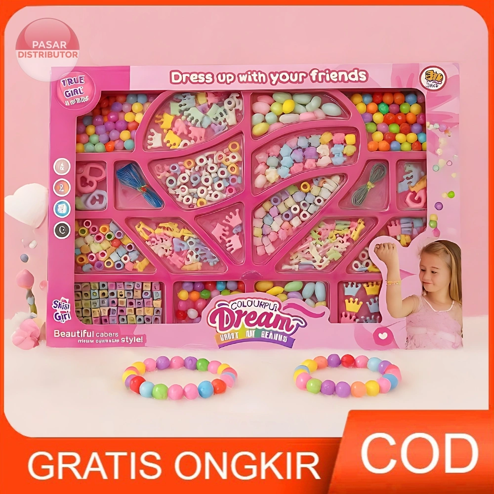 Pasar Distributor COLOURFUL DREAM FUNNY DIY BEADING JM11760 Mainan Beads Manik Manik DIY Mainan Anak