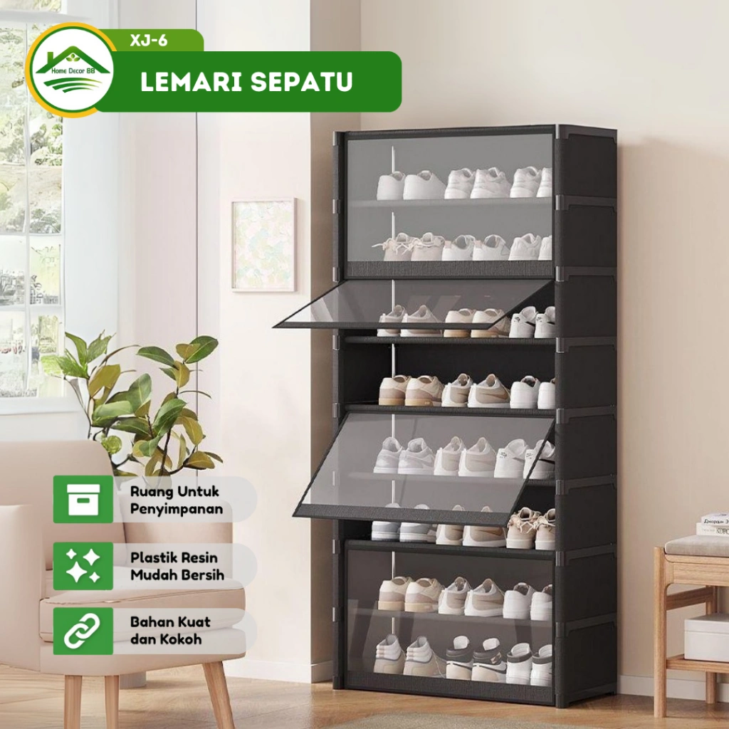 Lemari Sepatu Serbaguna Rak Sepatu Susun Minimalis Rak Sepatu Tertutup Anti Debu