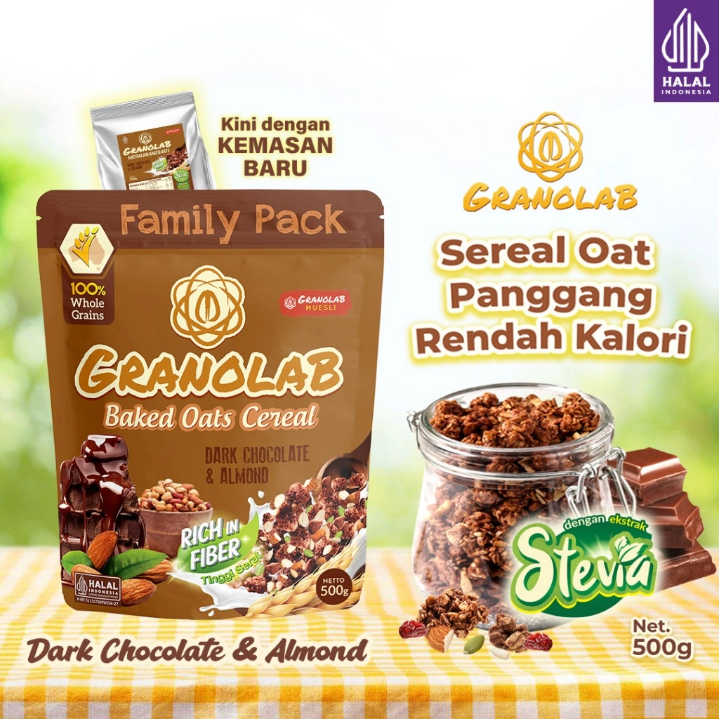 Granola 500 gr Dark Chocolate & Almond - Granolab Muesli