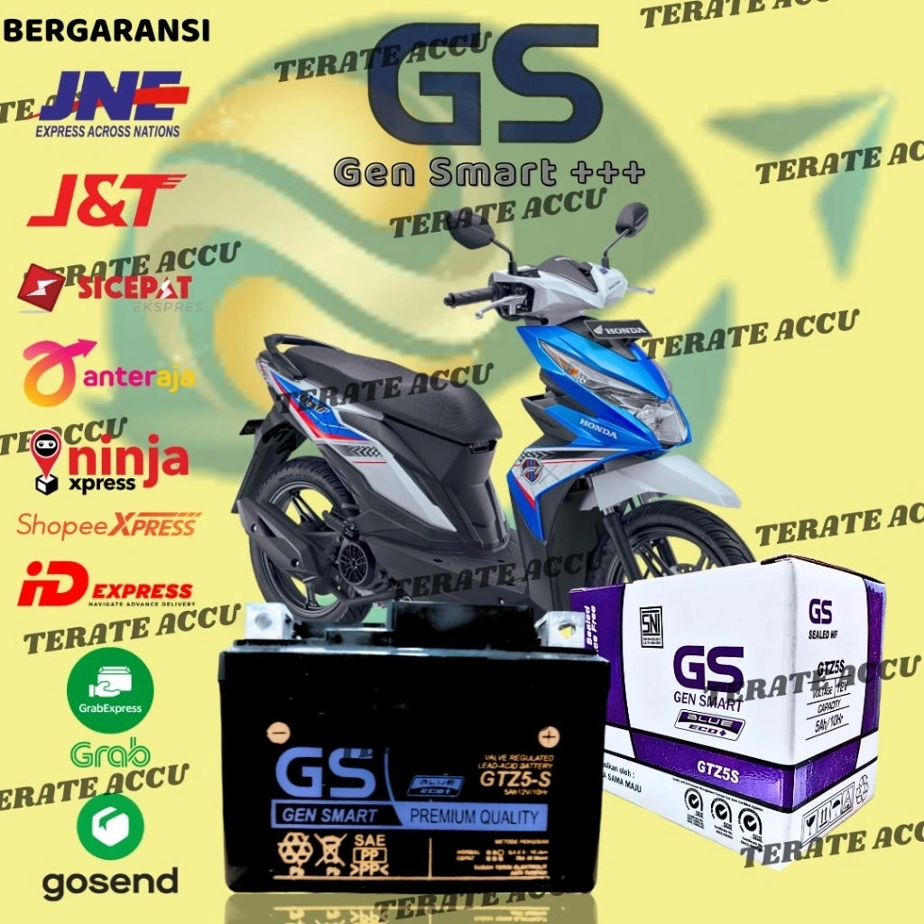 Aki Motor Full Kering GS P GTZ5S Honda Beat FI , Scoopy , Spacy