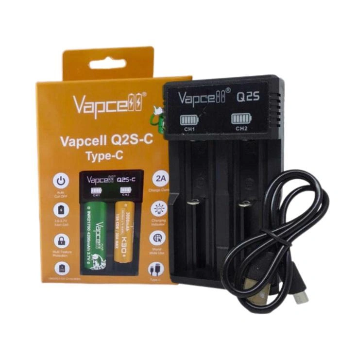 Charger Baterai Vapcell Q2S Battery Charger Authentic 2 Slot Lion Lithuim - Carger Vapecell Q2 S baterai 18650