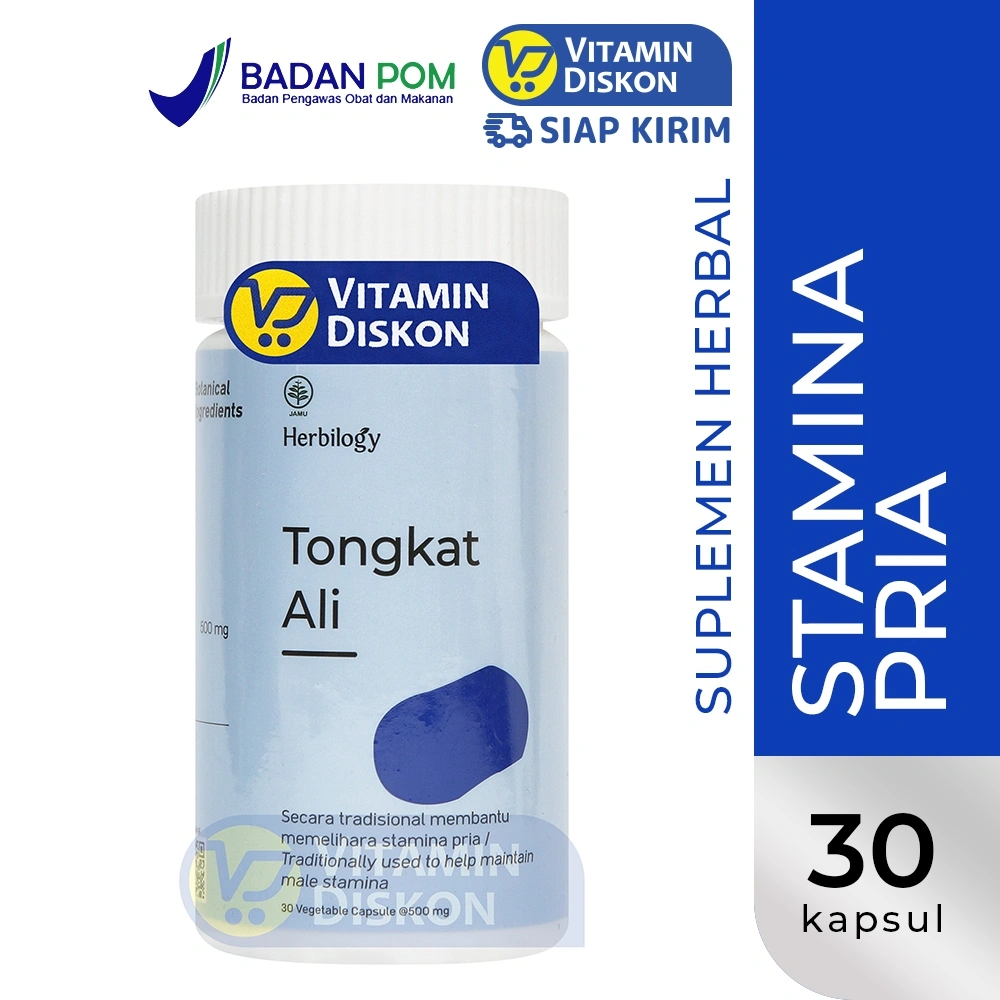 HERBILOGY TONGKAT ALI 30 CAPSULE | Suplemen Promil Pria, Meningkatkan Stamina Pria, Kesuburan Pria, Testosteron Booster, Kesehatan Vitalitas Pria, Meningkatkan Energi dan Kualitas Tidur, Pasak Bumi