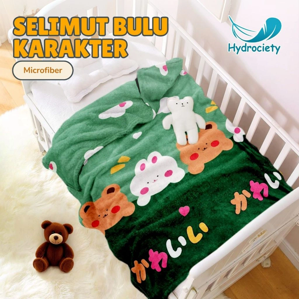 Advancedhome - Selimut Anak Bulu Halus Motif Karakter 100x175cm/125x175cm Bahan Polyester Super Lembut - XS-1A/HK300