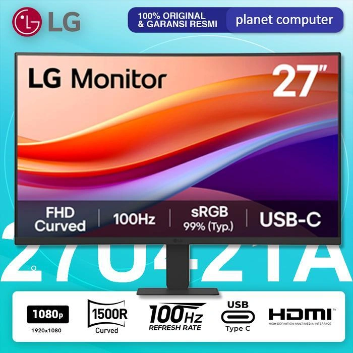 LG 27U421A / 24U421A VA Curved 1500R 1080p FHD 100Hz USB-C 15w sRGB99% HDR10 Black Stabilizer Dynamic Action Sync