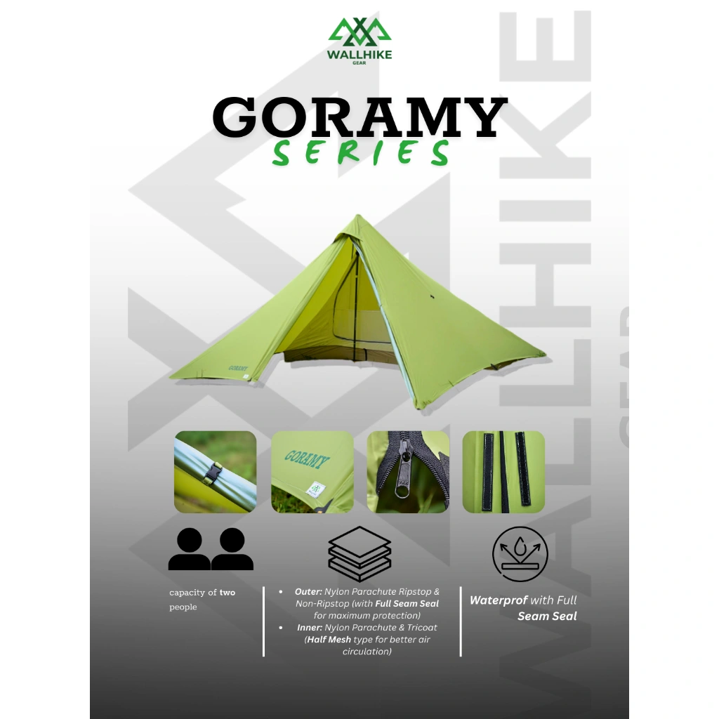 Tarptent Pyramid WALLHIKE GORAMY Series 2 Person / Tenda Ringan Camping Outdoor / Tenda ultralight