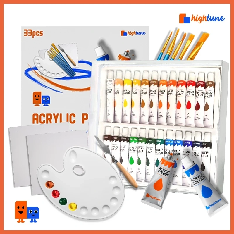 Hightune Cat Akrilik Set 12/24 Warna Acrylic Paint Color Set Painting Lukis Kanvas