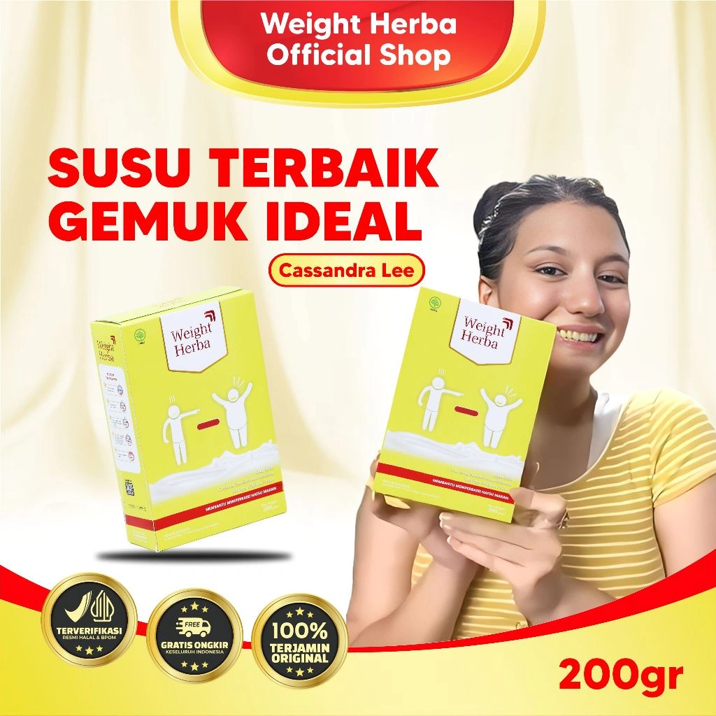 WEIGHT HERBA OFFICIAL No 1 Penambah Berat Badan Alami Gemuk Badan Ideal Susu Kambing Etawa 200gr