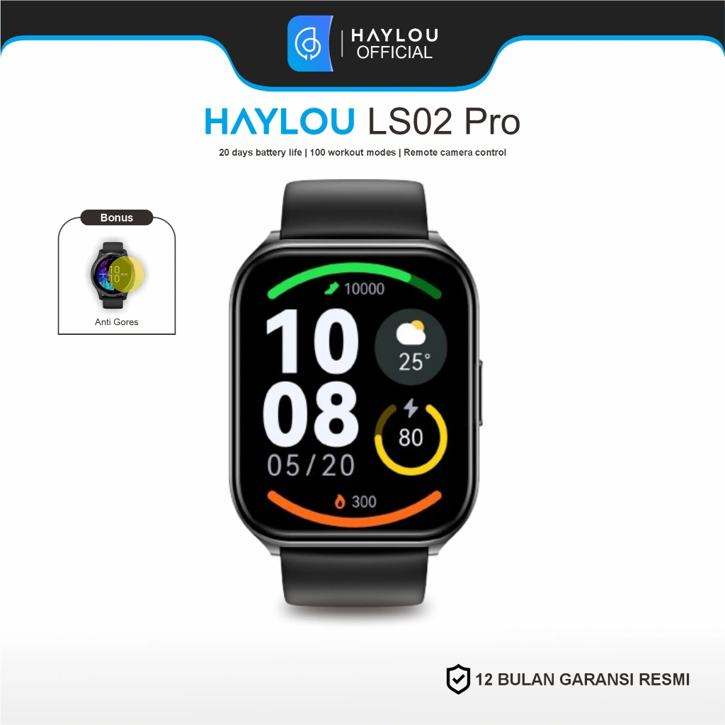 HAYLOU LS02 Pro Smart Watch with SPO2 and Heart Rate Monitor IP68 Bluetooth Call