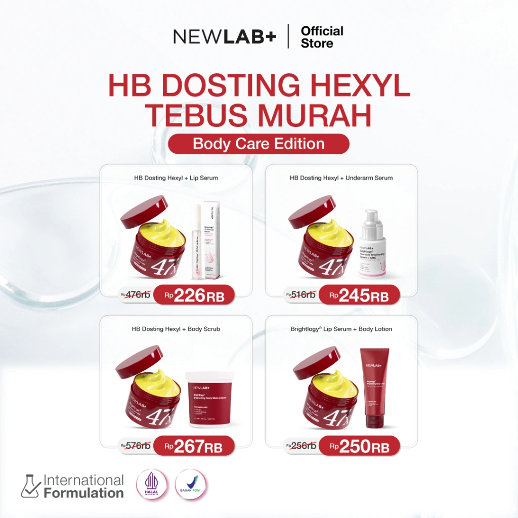 [TEBUS MURAH HB DOSTING] NEWLAB Brightlogy Intensive Power Brightening Lotion 1% Hexyl | HB Dosting Doktif Approved | Serum untuk Mencerahkan Badan | Lotion Tube  | Underarm | Body Scrub Body