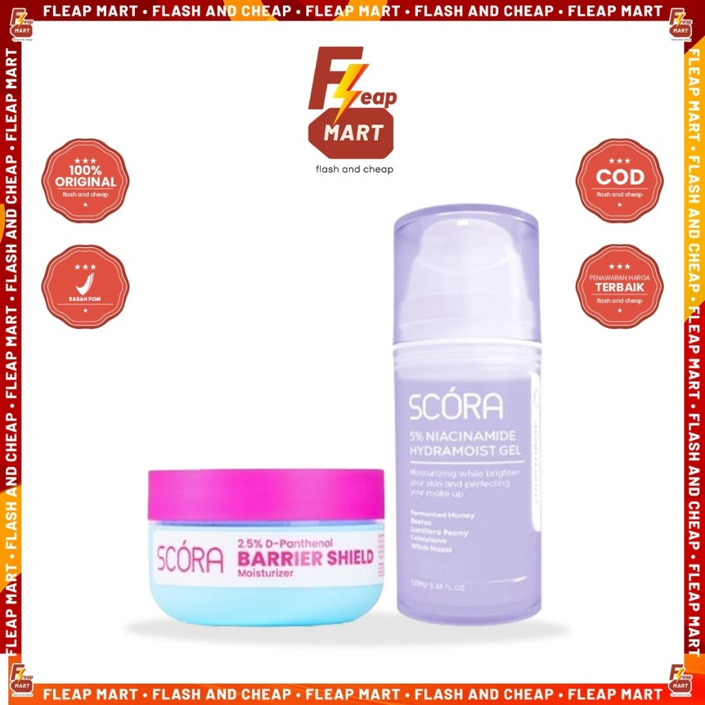 SCORA Niacinamide Hydramoist Gel 100mL & D-Panthenol Barrier Shield Moisturizer 40mL
