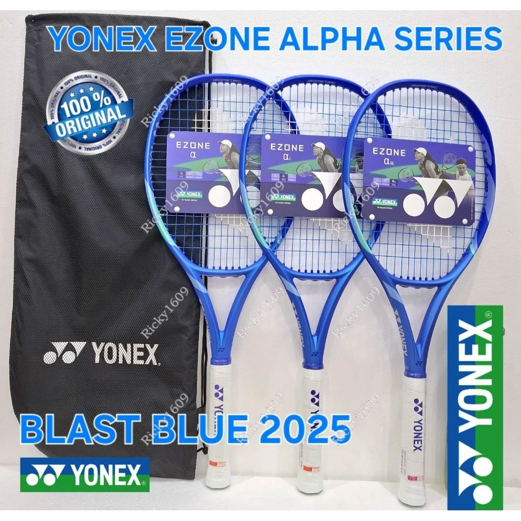 RAKET TENIS YONEX EZONE ALPHA SERIES 2025 BLAST BLUE (EZONE ALPHA - EZONE ALPHA L - EZONE ALPHA SL) ISOMETRIC - VDM - ORIGINAL YONEX MADE IN CHINA