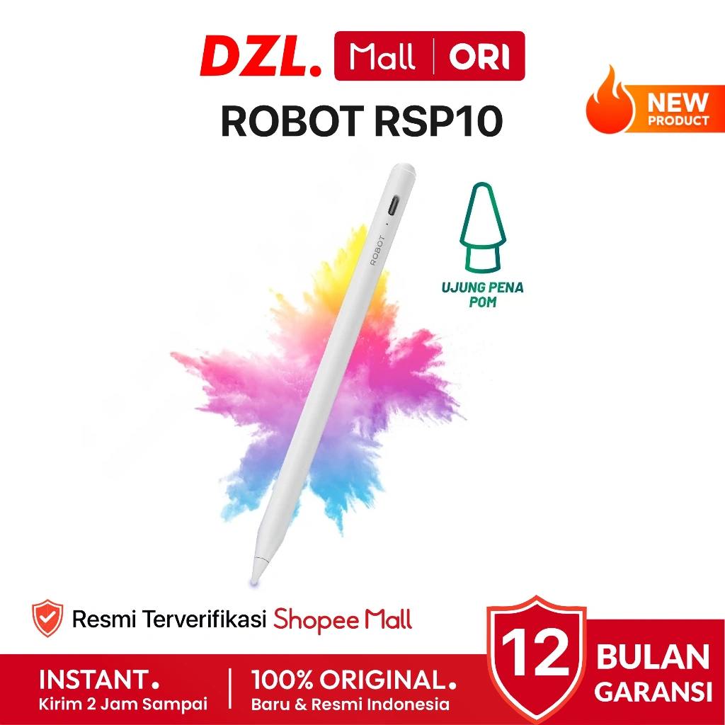 DZL - ROBOT RSP10 Stylus Pen Smart Pencil Universal Active Capacitive For iOS Android Tablet Tab Pad