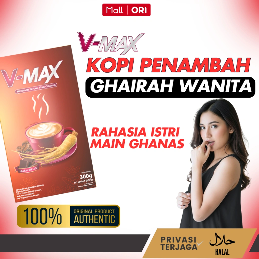 V MAX Kopi Rasa Coklat Penambah Ghairah Wanita - Kopi Ginseng Viral