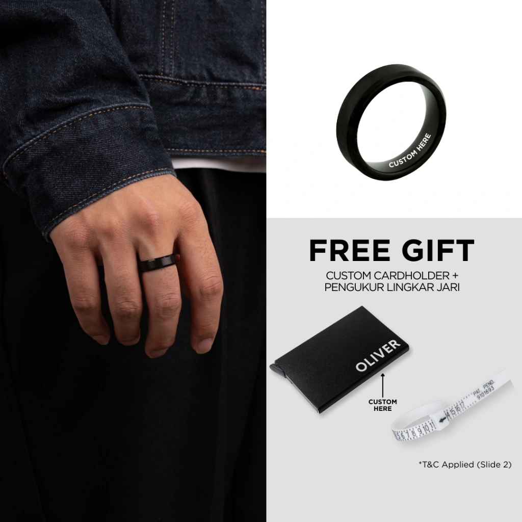 Kuze Original Cincin Tungsten Anti Gores & Anti Karat Stylish Minimalis - Lucian Ring