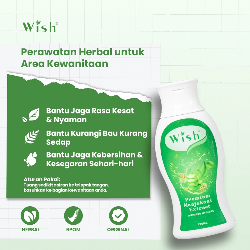 Wish Premium Manjakani dr Boyke 125ml - Sabun Kewanitaan Sirih + Manjakani Pembersih Area Kewanitaan Herbal