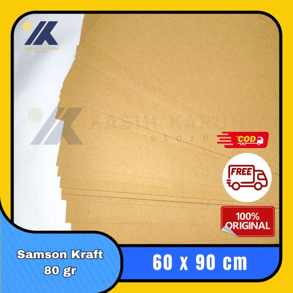 Kertas Coklat | Kertas Samson | Kertas Coklat Pembungkus Kado - 10 lembar 60x90 cm