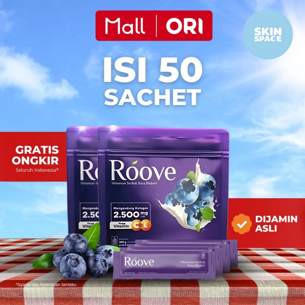 ROOVE Collagen Rovee isi 50 sachet (20 20 + 10 sachet extra)