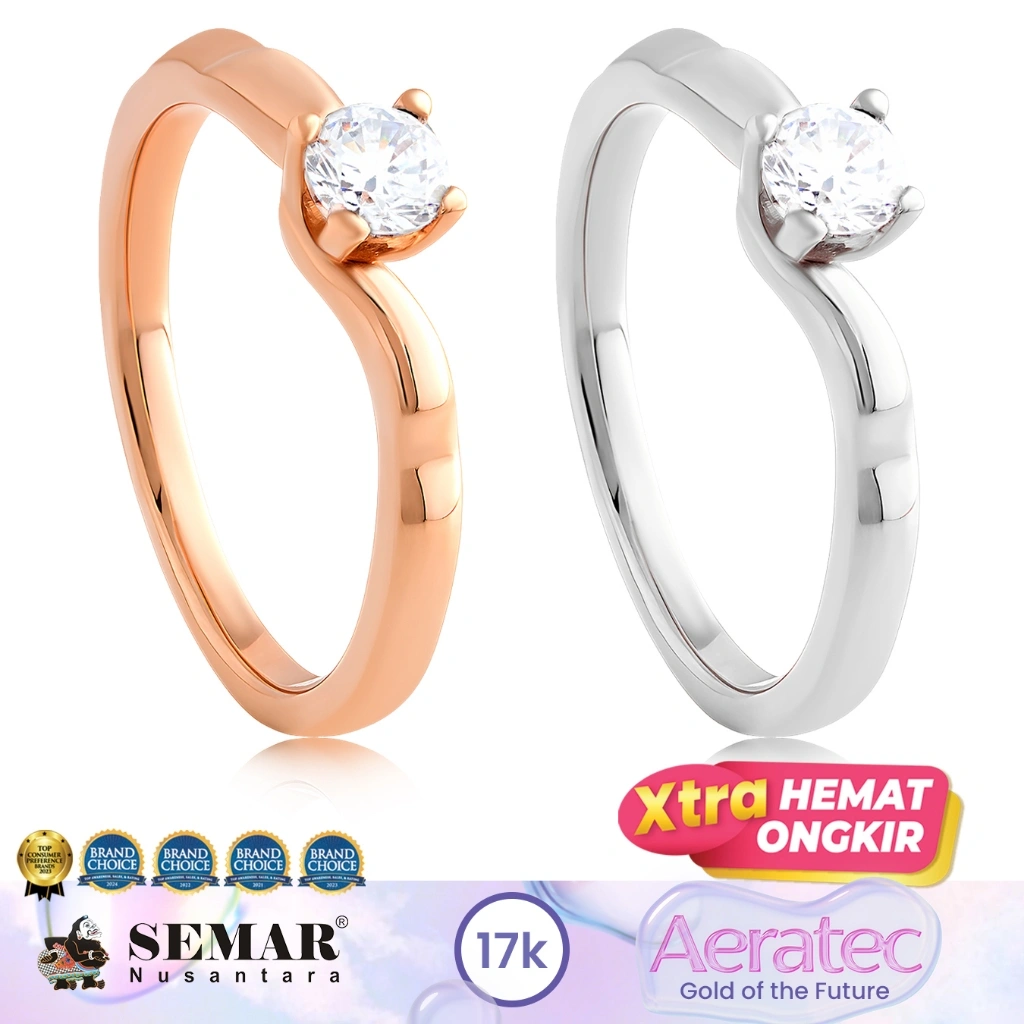 Cincin Emas Graciella Solitaire Aeratec Gold 17K Semar Nusantara
