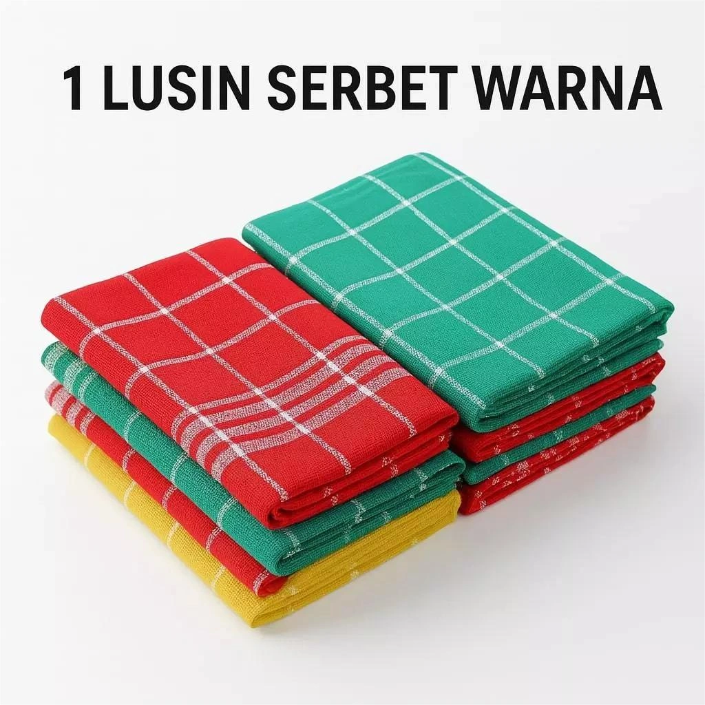 Serbet Dapur Lap Tangan Warna isi 12 Pcs Atau Serbet Dapur 1 Lusin Tebal Murah uk 55 x 55 cm