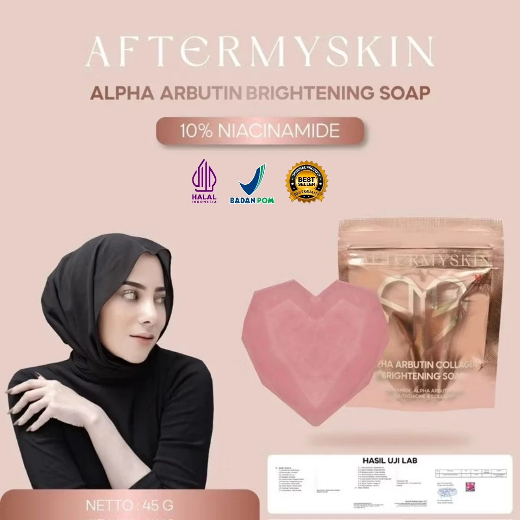 AFTERMYSKIN - Alpha Arbutin Brightening Soap | Sabun Pemutih Badan Mencerahkan Kulit BPOM