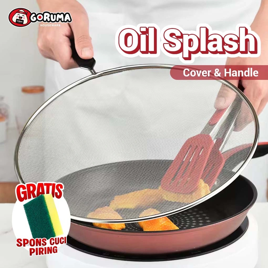 GORUMA - Saringan Pelindung Dari Percikan Minyak Goreng (Free Rinso) / Anti Percikan Minyak 29 cm / Splatter Screen / Oil Splatter
