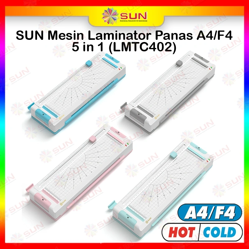Mesin Laminating SUN LMTC / LME A4 / F4 - Plastik Laminating A3 / F4 / A4 - Laminating Panas & Laminasi Dingin untuk KTP, Ijasah, KK, Sertifikat, Akte, Dokumen