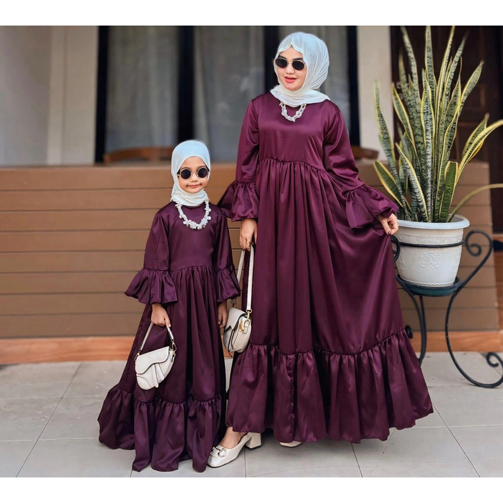 BELLE DRESS KIDS By alfiana outfit/Gamis satin By alfiana outfit/Gamis anak perempuan satin/Gamis pesta anak/Gamis satin anak