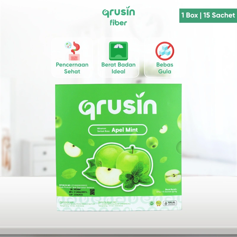 Qrusin Minuman Diet Serat Fiber Slim Suplemen Detox Pelangsing Penurun Berat Badan