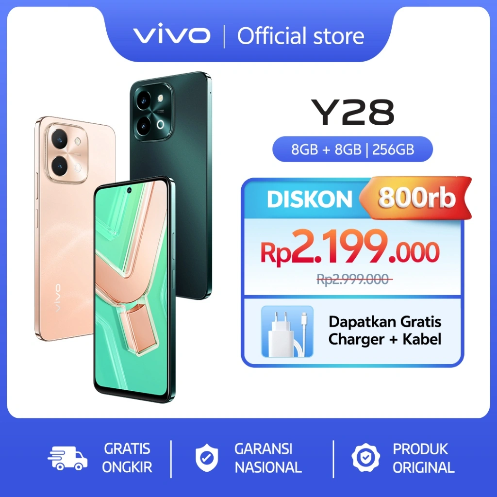 vivo Y28 (8/256) - 44W FlashCharge+6000mAH, Dynamic Design, Dual Speaker + 300% Audio