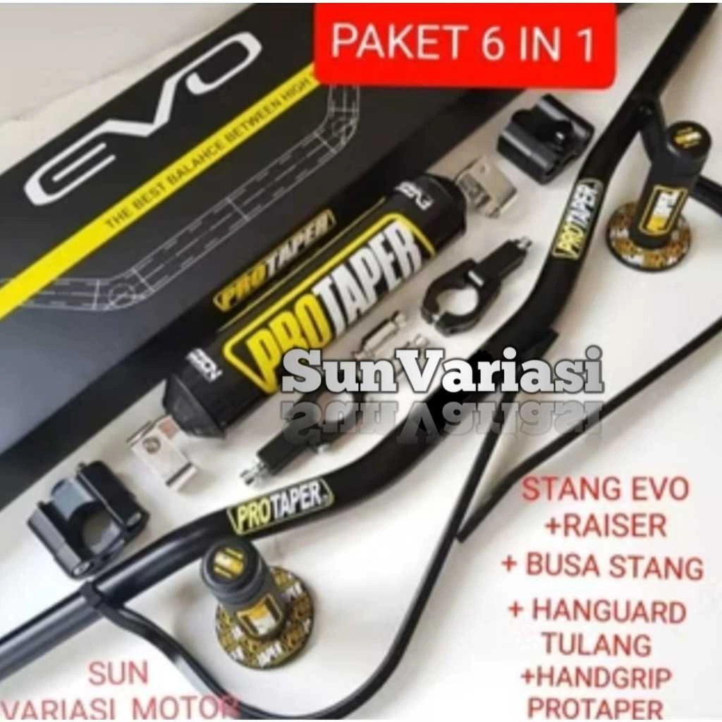 PAKET 6 IN 1 Stang Low Handguard Tulang BESI Handgrip Protaper Raiser Stang Busa Stang Universal Vixion Nmax Lexi Xride