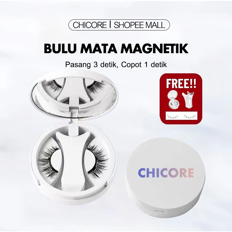 CHICORE Bulu Mata Magnet Natural Korea - Eyelash Magnetic Tahan Lama - Eyelash Extension Tanpa Lem - Reusable & Mudah Dipasang - Daily Look - 3D Magnetic Eyelashes False Lashes