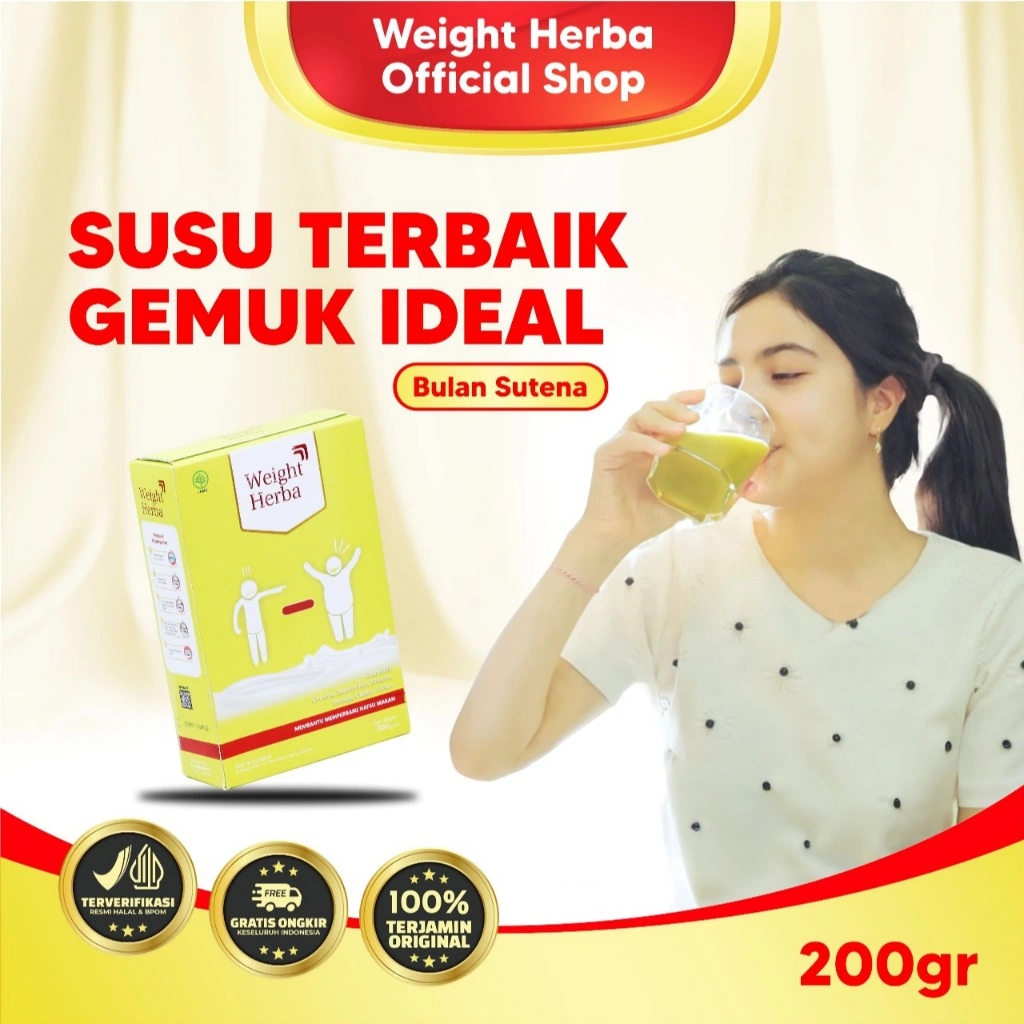 WEIGHT HERBA OFFICIAL No 1 Solusi Badan Kurus Gemuk Badan Alami Ideal Susu Kambing Etawa 200gr