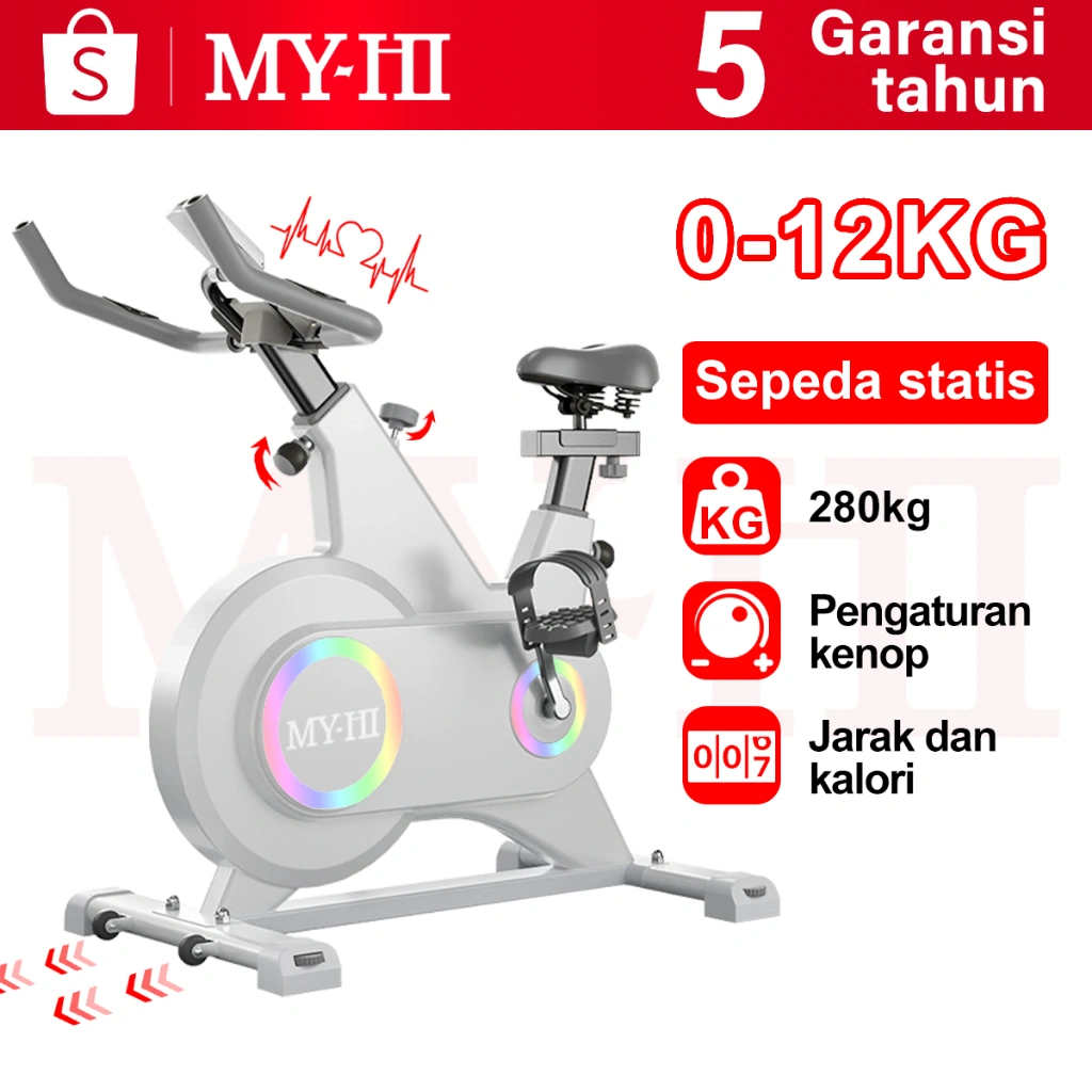 MY-HI Sepeda statis  K7  Spinning Bike Tes Detak Jantung Sepeda olahraga Exercise Peralatan Olahraga