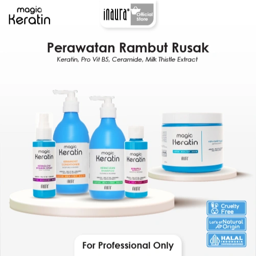 Magia keratin series perawatan rambut kering dan rusak treatment keratin