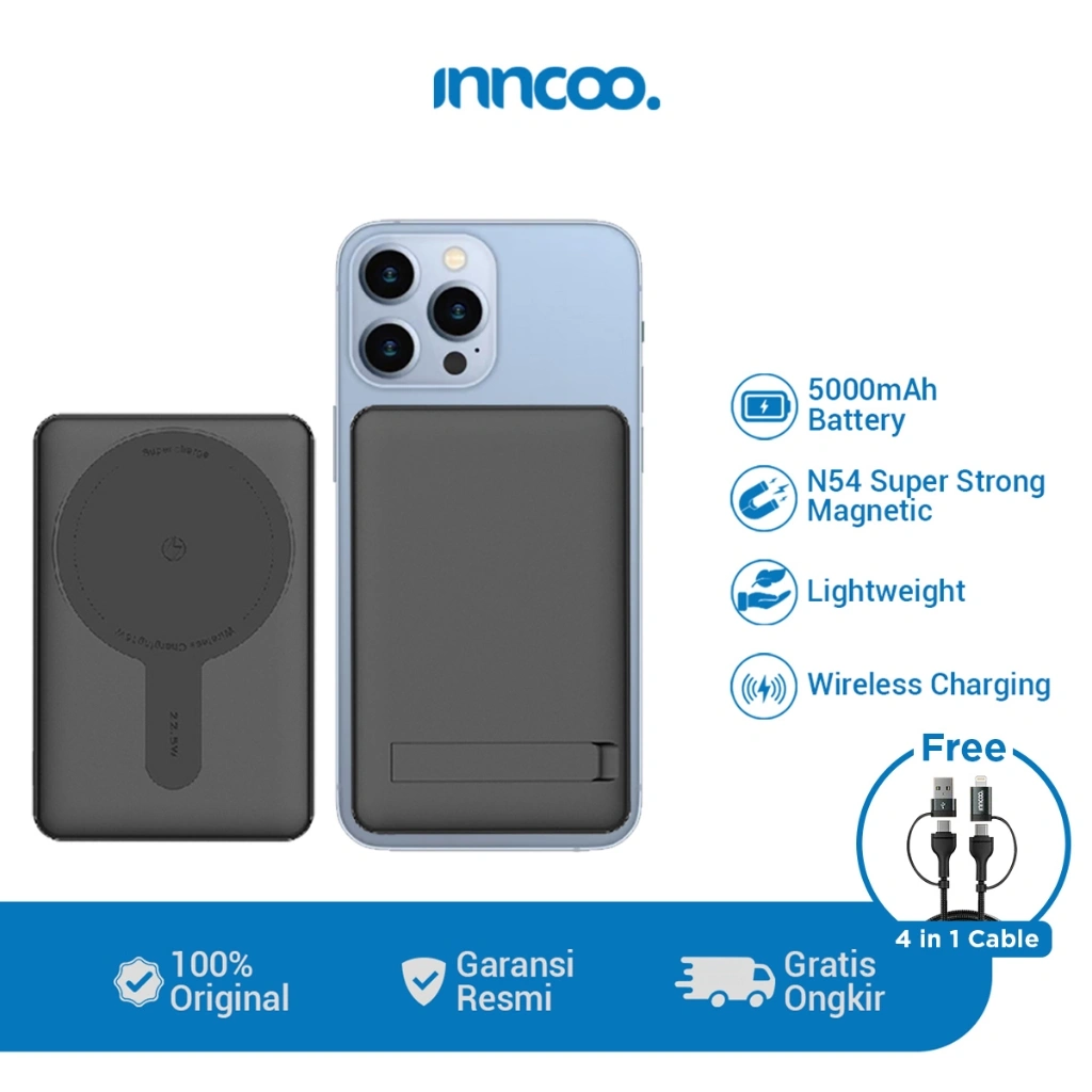 INNCOO Powerbank Wireless 5000mAh Magsafe Fast Charging INWPB01