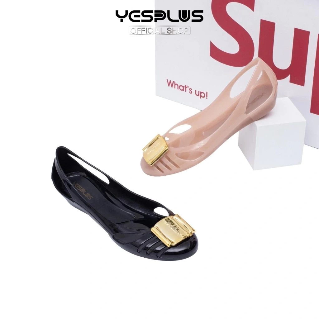 Yesplus Sandal Original 1808-1 Flatshoes Jelly Wanita Slop Import Glossy Fashion Terbaru Size 37-40