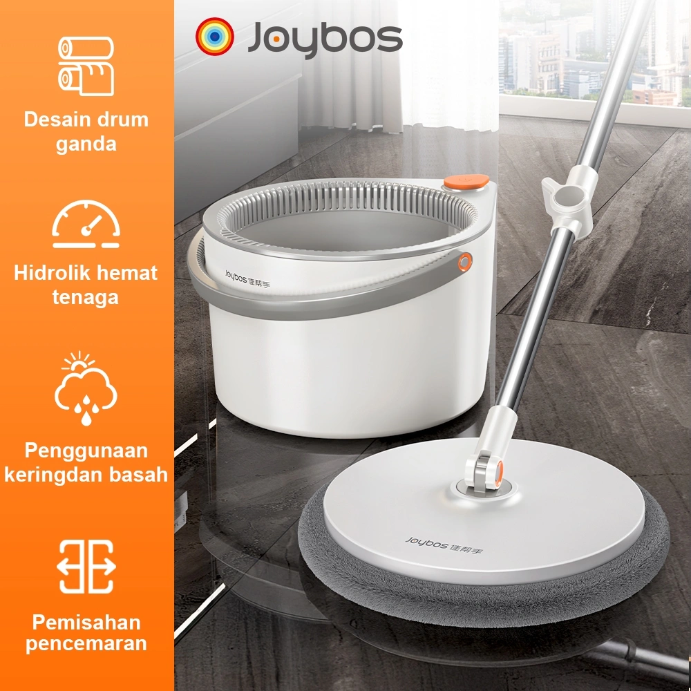 JOYBOS Alat Pel Lantai Peras Otomatis 2IN1 Alat Pembersih Praktis Ganda Pemisah Ultra Spin Mop