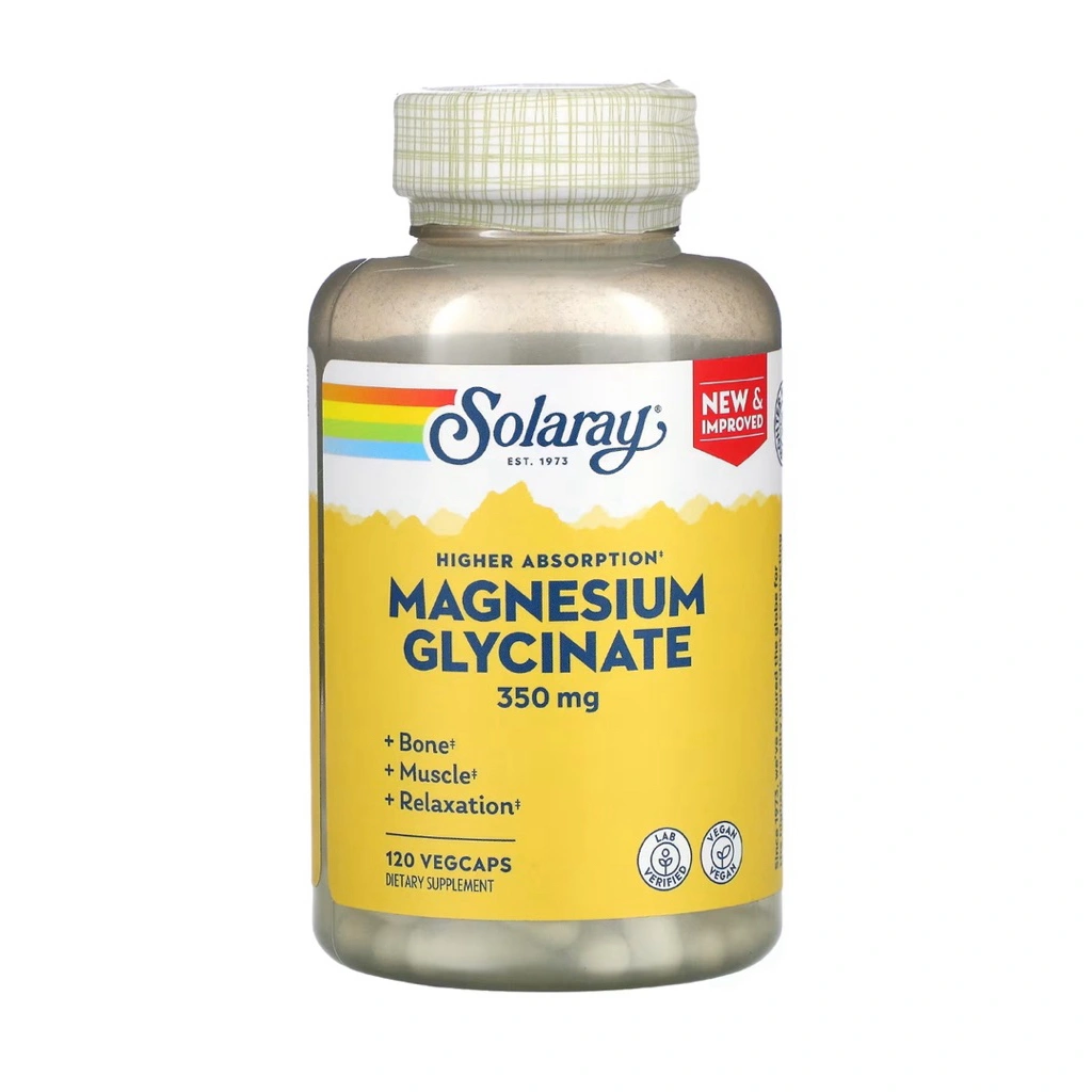 SOLARAY MAGNESIUM GLYCINATE 350 MG 120 DAN 240 VEGCAPS UNTUK KUALITAS TIDUR