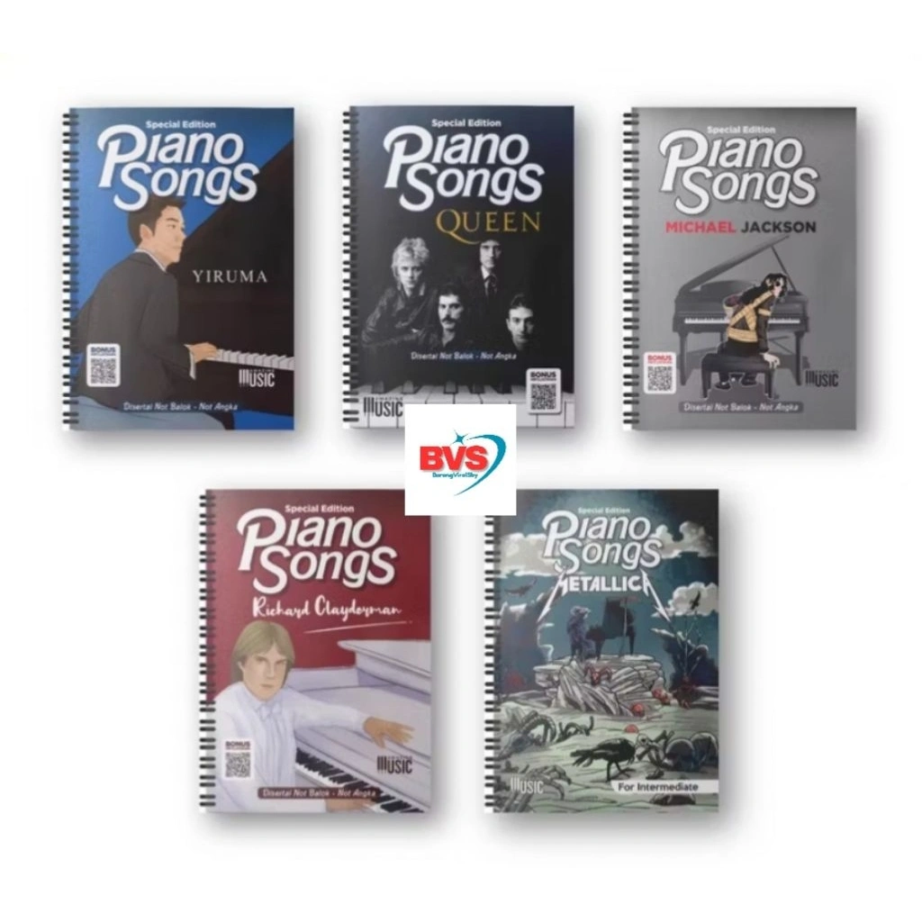 YIRUMA / QUEEN / MIchael Jackson / RIchard Clayderman buku piano special edition not Balok disertai not angka