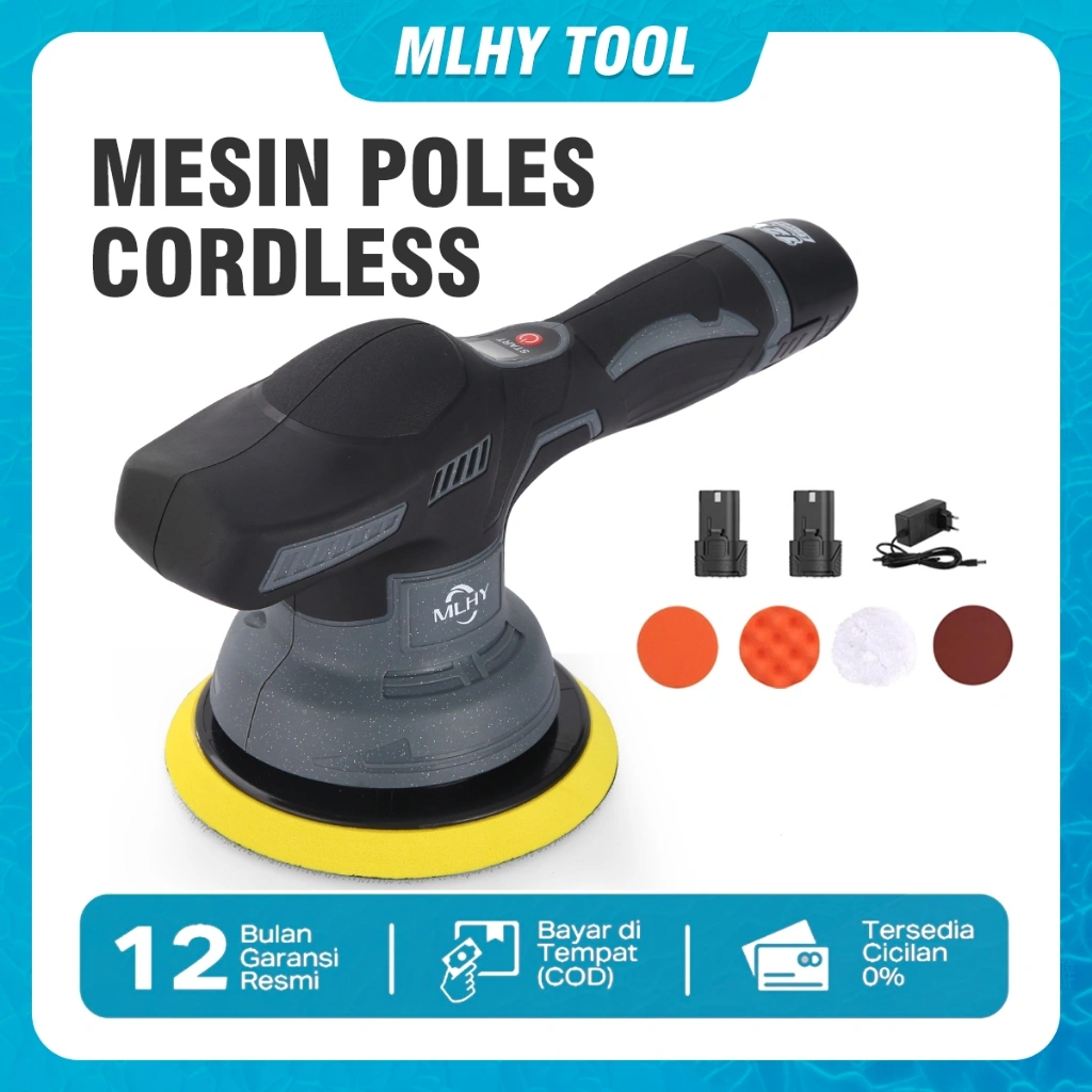 MLHY Tool 440W Mesin Poles Cordless Mobil Polisher Mobil Perbaikan Ubin Motor Car Alat Disc Disk kaca motor Alat Poles Cat Mobil Full Set