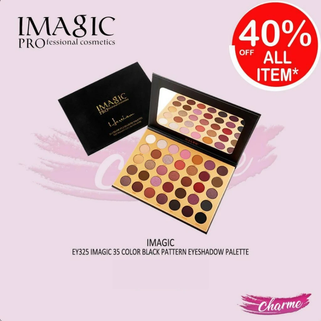 (READY & ORI) IMAGIC 35 Color Black Pattern Eyeshadow Palette EY325 EY 325