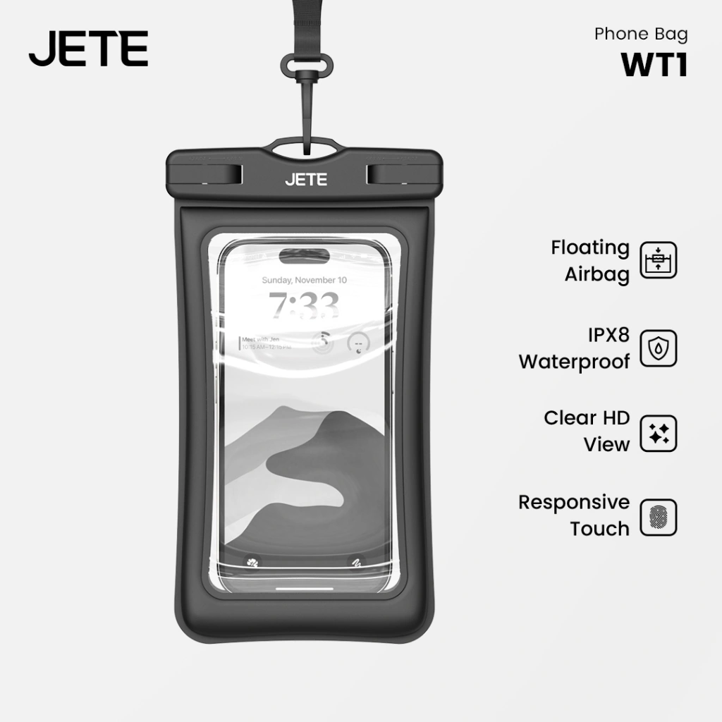 Waterproof Case JETE WT1 Pelindung HP Anti Air IPX8 Floating Water Airbag Universal Casing Waterproof Handphone