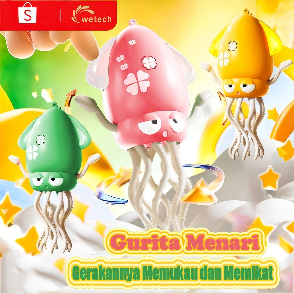 WETECH Mainan Gurita Menari Cumi Listrik Octopus Musik Suara Lampu Mainan Anak Edukasi Interaktif