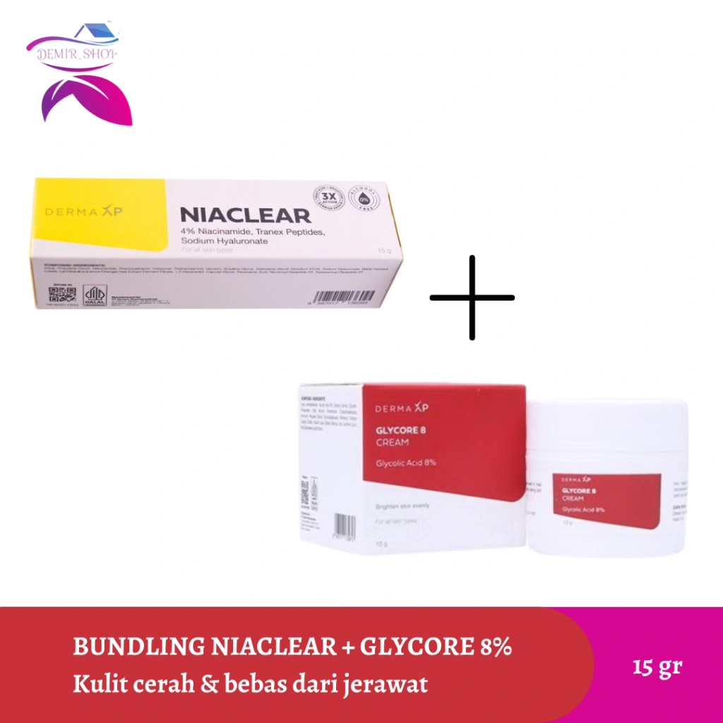 Bundling Niaclear + Glycore 8% / Kulit Cerah Bebas Jerawat