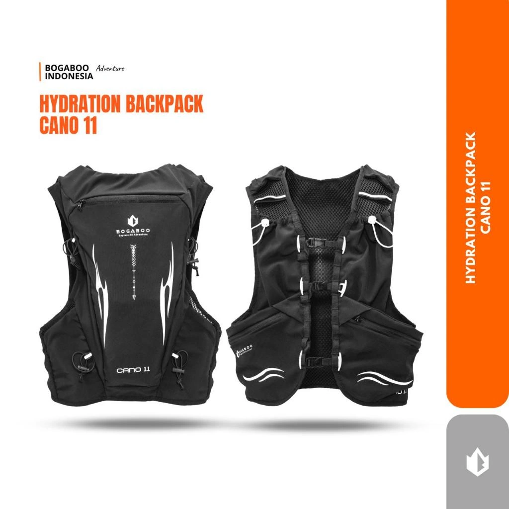 Tas Hydropack trail running BOGABOO CANO 11 L - tas lari - tas running - tas motorcross - tas sepeda - tas waterbladder - vest pria wanita - tas hiking - bycycle backpack - tas marathon - tas rompi - tas olahraga - tas punggung sepeda