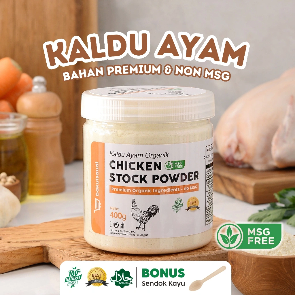 Kaldu Ayam Bubuk Non MSG Organik Bumbu Penyedap Asli Ayam Organic Chicken Stock Seasoning Powder