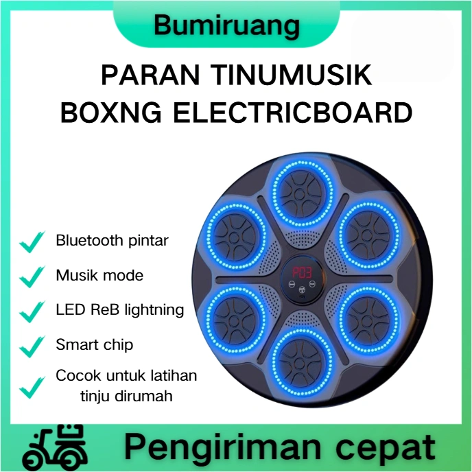 BUMIRUANG Boxing Board Machine Smart Multi Fungsi - Samsak Musik - Samsak Dinding Bulat - Music Boxing Target - Smart Tinju Boxing Wall Music Indoor